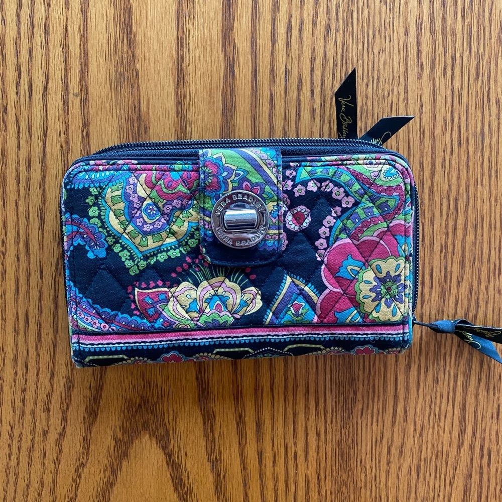 Rainbow Paisley Vera Bradley Turnlock Wallet